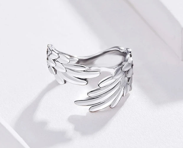 Angel Ring-sterling Silver Adjustable Angel Wings Ring-angel 