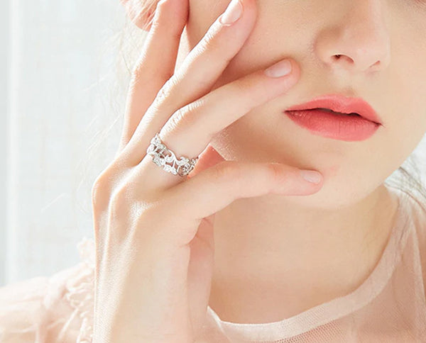 Ring: Sterling Silver Secret Garden Geometric Ring