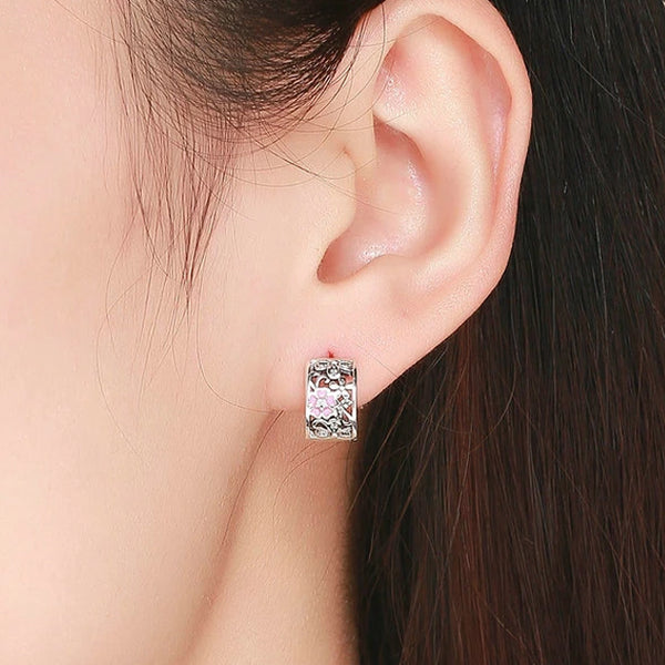 Sterling Silver Daisy Flower Exquisite Stud Earrings