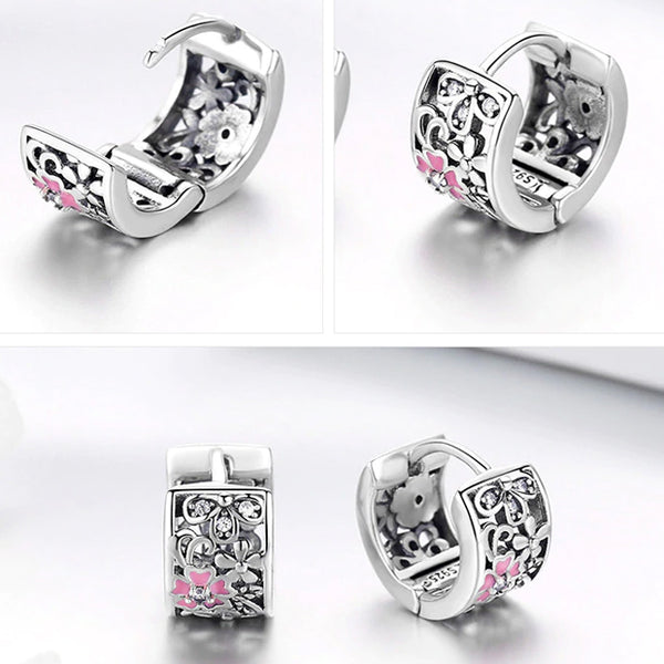 Sterling Silver Daisy Flower Exquisite Stud Earrings