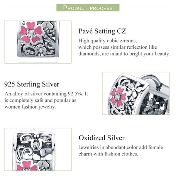 Sterling Silver Daisy Flower Exquisite Stud Earrings