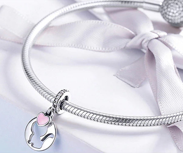 CHARMDANT: Sterling Silver Kitty Cat Charm / Pendant