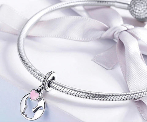 CHARMDANT: Sterling Silver Kitty Cat Charm / Pendant