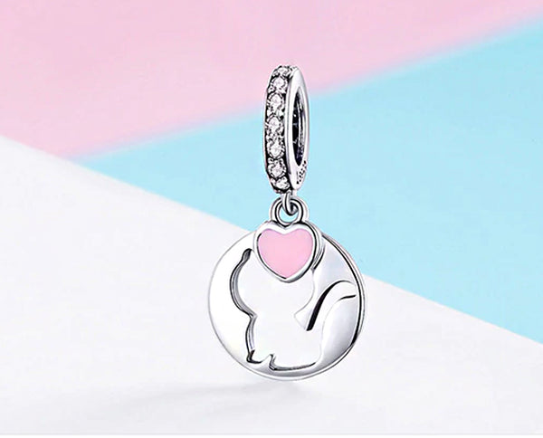 CHARMDANT: Sterling Silver Kitty Cat Charm / Pendant