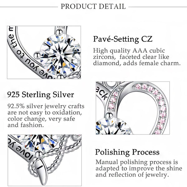 Necklace: Sterling Silver Love Heart Knot Pendants Necklaces