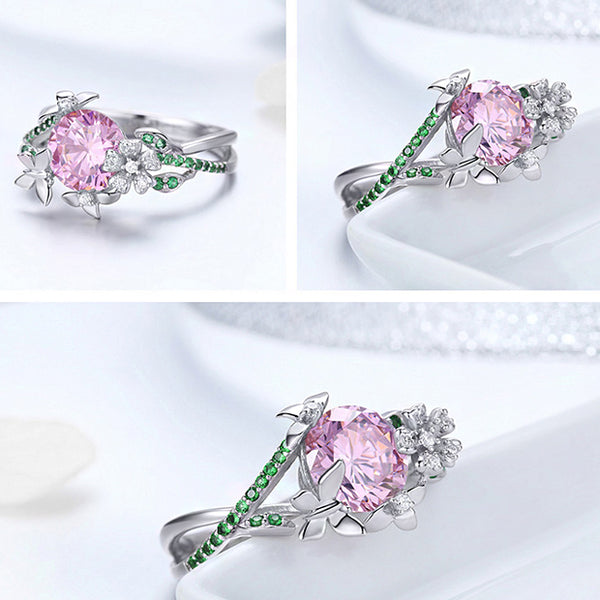 Ring: Sterling Silver Secret Garden Flower Butterfly Finger Ring
