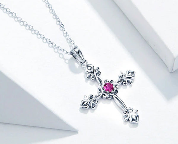Necklace: Sterling Silver Vintage Cross Pendant
