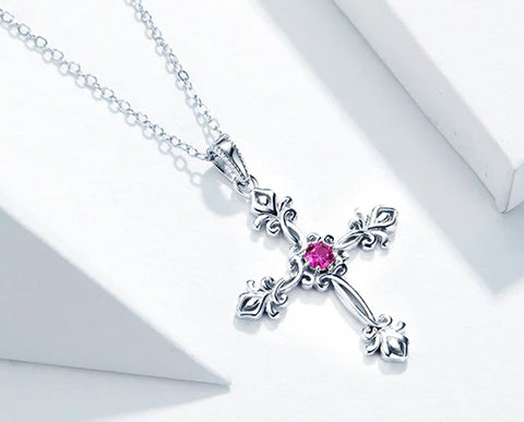 Necklace: Sterling Silver Vintage Cross Pendant
