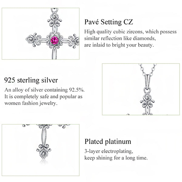 Necklace: Sterling Silver Vintage Cross Pendant