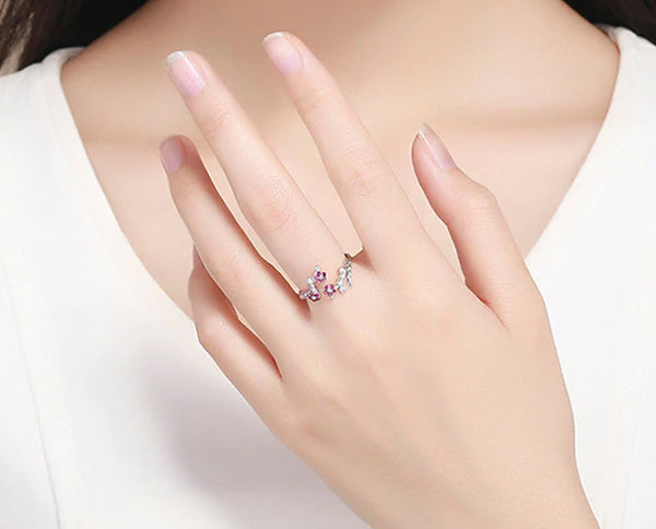 Ring: Sterling Silver Winter Blooming Plum Flower