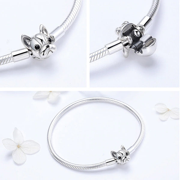 Sterling Silver dog Charm Bracelet