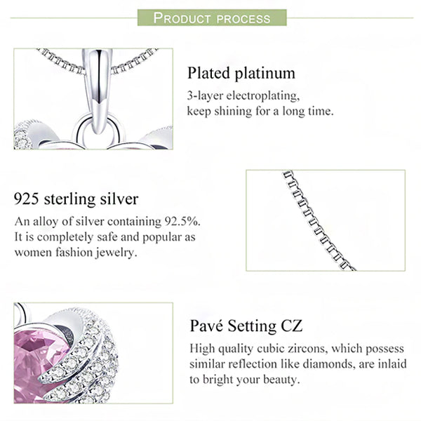 Necklace: Sterling Silver Wing Guardian Heart Pendant