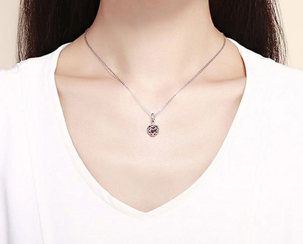 CHARMDANT: Sterling Silver Happiness Heart Pink Charm / Pendant