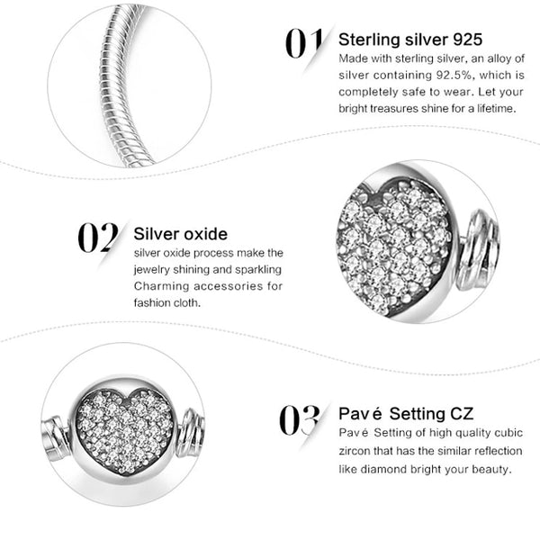 Sterling Silver Ball Heart Bracelet