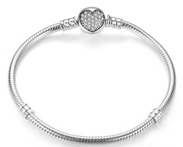 Sterling Silver Ball Heart Bracelet