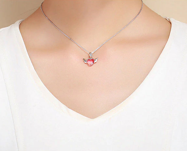 CHARMDANT: Sterling Silver Love Heart Wings Charm / Pendant