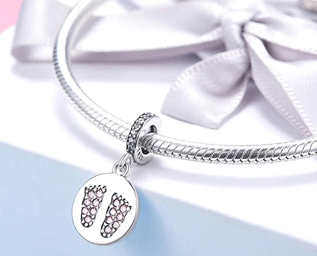 CHARMDANT: Sterling Silver New Born Feet Charm / Pendant