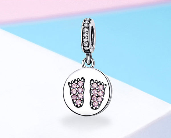 CHARMDANT: Sterling Silver New Born Feet Charm / Pendant