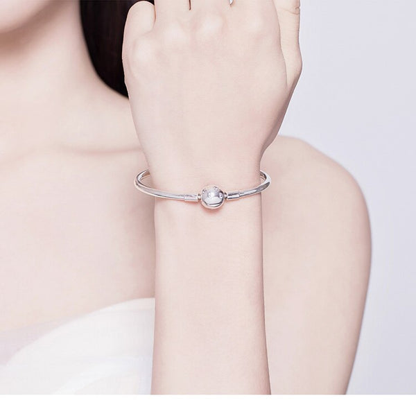 Sterling Silver Sparkling Stars Charm Bracelets Bangle