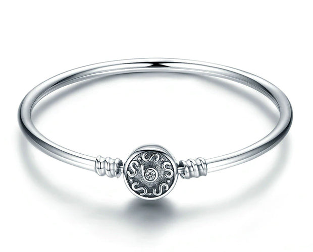 Sterling Silver Vintage Pattern S Bangle