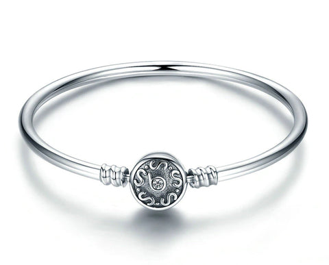 Sterling Silver Vintage Pattern S Bangle